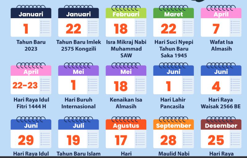 Cek Kalender Libur Nasional dan Cuti Bersama Tahun 2023